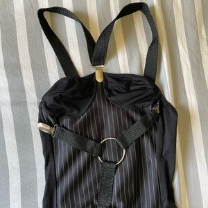 Mini pinstripe mobster / gothic dress